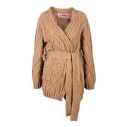 Pink Memories Mjuk Mohair Blandning Kofta Brown, Dam