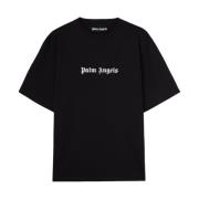 Palm Angels Svart Logo Print Crew Neck T-shirt Black, Herr