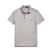 Ralph Lauren Custom Slim Fit Mesh Polo Shirt Gray, Herr