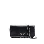 Zadig & Voltaire Svart Rock Clutch med Silverdetaljer Black, Dam