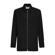 Jil Sander Italiensk Virgin Wool Skjorta Black, Herr