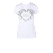 Love Moschino Bomull T-shirt med Snygg Design White, Dam