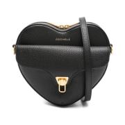 Coccinelle Svart Läder Crossbody Väska Dragkedja Stängning Black, Dam