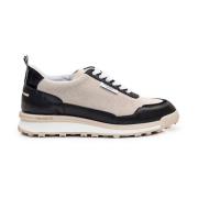 Thom Browne Beige Bomull Sneakers med Läder och Mocka Multicolor, Herr