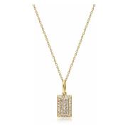 Nialaya Women's Gold CZ Tag Necklace Yellow, Dam