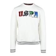 U.s. Polo Assn. Bomullsblandning Sweatshirt White, Herr