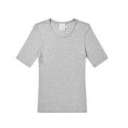 Munthe Grå T-shirt med armbågslånga ärmar Gray, Dam