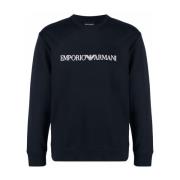 Emporio Armani Blå Logo Print Tröja Blue, Herr