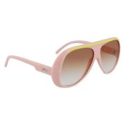 Longchamp Ros Plast Solglasögon UV Filter Pink, Dam