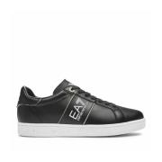 Emporio Armani EA7 Låga Lädersneakers - Svart Black, Herr