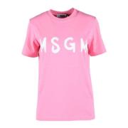 Msgm Bomullst-shirt med unik stil Pink, Dam