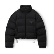 Alexander Wang Svart Quiltad Vadderad Jacka med Logotyp Black, Dam