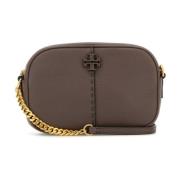 Tory Burch Grå Läder Crossbody Väska Gray, Dam