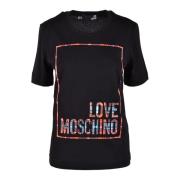 Love Moschino Bomull T-shirt med Snygg Design Black, Dam