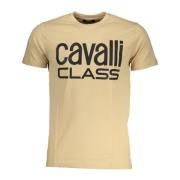 Cavalli Class Kortärmad Logo Print T-shirt Herr Beige Beige, Herr