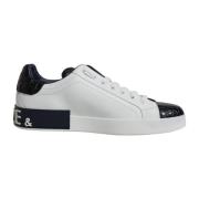 Dolce & Gabbana Logo Portofino Sneaker Skor Svart Vit White, Herr