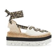 Stella McCartney Gaia Wedge Espadriller med Logoed Band Beige, Dam