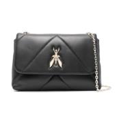 Patrizia Pepe Quiltad Läder Crossbody-väska Svart Black, Dam