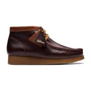 Clarks Burgundy Leather Wallabee Hiker Boot Red, Herr