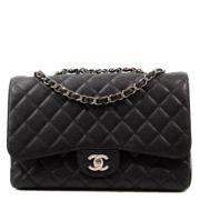 Chanel Vintage Pre-owned Tyg axelremsvskor Black, Dam