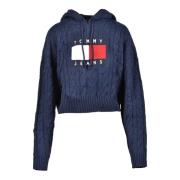 Tommy Jeans Avslappnad Stickad Tröja Blue, Dam