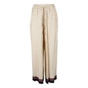 Semicouture Viskos Wide Leg Byxor Beige, Dam