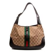 Gucci Vintage Pre-owned Canvas axelremsvskor Brown, Dam