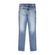 Diesel Skinny Regular Waist Jeans Ljus Tvätt Blue, Dam