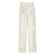 Philosophy di Lorenzo Serafini Ivory Paljettbyxor med Fickor Beige, Da...