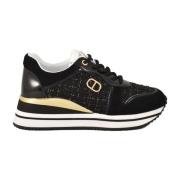 Twinset Avslappnade sneakers med gummisula Black, Dam