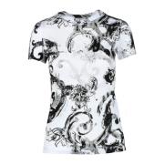 Versace Jeans Couture Bomull T-shirt med Stiligt Design Multicolor, Da...