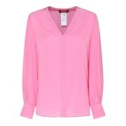 Max Mara Studio Rosa Blus Elegant Stil Pink, Dam