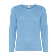 Skovhuus Feminin O-Neck Pullover Blus Blå Blue, Dam