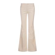 Ermanno Scervino Vit Corduroy Flare Byxor Beige, Dam