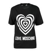 Love Moschino Bomull T-shirt med Stiligt Design Black, Dam