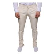 Dolce & Gabbana Skinny Chino Byxor med Logodetaljer White, Herr