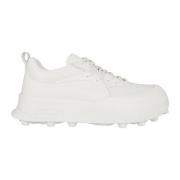 Jil Sander Vita Lädersneakers Klassisk Stil White, Herr