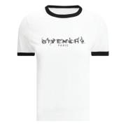 Givenchy Vit Crew Neck T-shirt med Front Print White, Dam