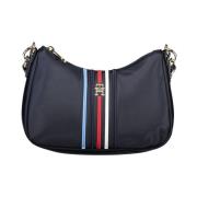 Tommy Hilfiger Blå Nylon Axelväska med Justerbar Rem Blue, Dam