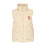 Sporty & Rich Puffer Vest Crown Style Beige, Dam