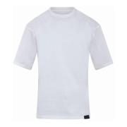 Low Brand Vit Bomull T-shirt med Crew Neck White, Herr