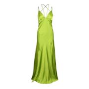 Pinko Elegant Damklänning Polyester Green, Dam