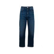 Icon Denim Hög midja regelbundna jeans med fickor Blue, Dam