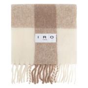 IRO Alpacka Ull Rutig Fransig Halsduk Beige, Dam