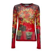 JW Anderson Blommigt Crew Neck Top Multicolor, Dam