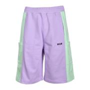 Msgm Bomull Bermuda Shorts Purple, Herr