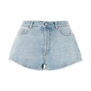 Dolce & Gabbana Högmidjade Denim Shorts med Rå Kant Blue, Dam