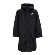 Nike Sherpa Fodrad Huva Lång Jacka Svart/Vit Black, Herr