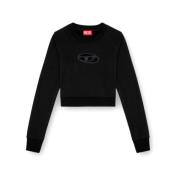 Diesel Svart Crew Neck Tröja med Cut-Out Detaljer Black, Dam