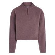 Calvin Klein Sherpa 1/2 ZIP Pullover Sweater Purple, Dam